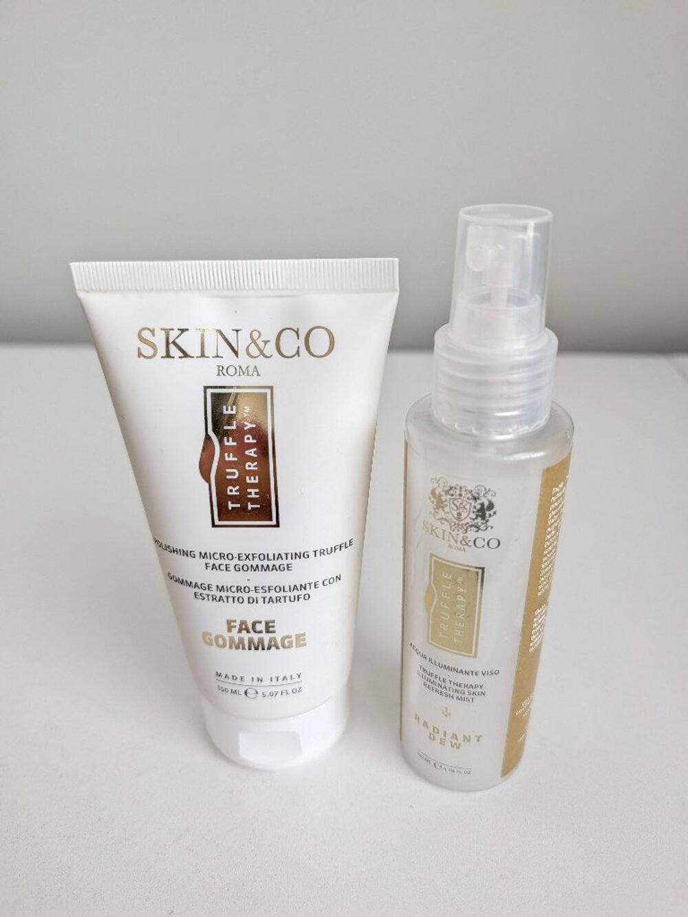 SKIN & CO Roma Truffle Therapy Face Gommage 5.07oz & Radiant Dew Refresh Mist